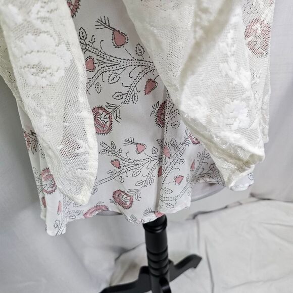 Free People Miss Mackenzie Side Tie Lace  Tank Top Size Medium - Picture 6 of 13